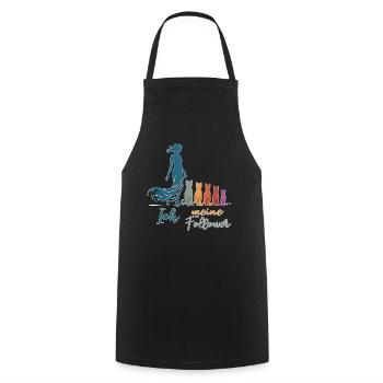 Me & My Followers – Cat Humor Design - Cooking Apron - black - Front - AI Model Male 185 dark (185cm)