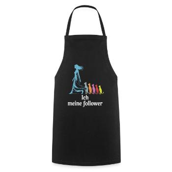 Me & My Followers – Cat Humor Design - Cooking Apron - black - Front - AI Model Male 185 dark (185cm)