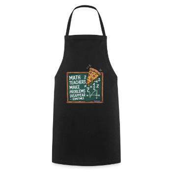 Lustiges Mathelehrer Design Pizza & Probleme lösen - Kochschürze - Schwarz - Vorne - AI Model Male 185 dark (185cm)