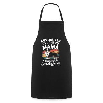 Berger australien Mama, marchand de snacks légendaire - Tablier de cuisine - noir - Devant - AI Model Male 185 dark (185cm)