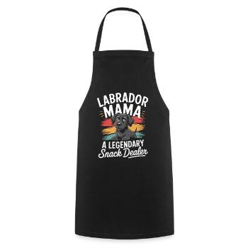Labrador Mama Mama, marchande de collations légendaire - Tablier de cuisine - noir - Devant - AI Model Male 185 dark (185cm)