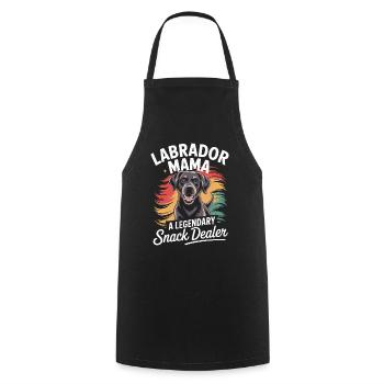Labrador Mama Mama, Legendärer Snack-Dealer - Kochschürze - Schwarz - Vorne - AI Model Male 185 dark (185cm)