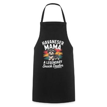 Maman bichon havanaise, vendeuse de snacks légendaire - Tablier de cuisine - noir - Devant - AI Model Male 185 dark (185cm)