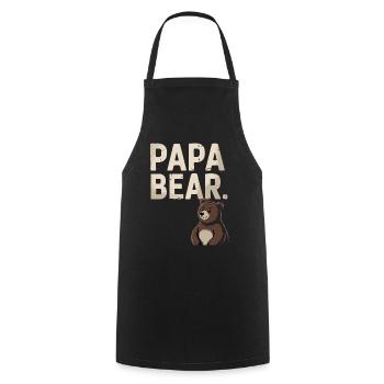 Papa Bear – Un design amusant pour les pères - Tablier de cuisine - noir - Devant - AI Model Male 185 dark (185cm)