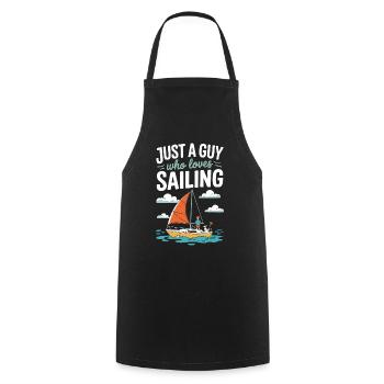 Just a Guy who loves Sailing – Sail Design - Cooking Apron - black - Front - AI Model Male 185 dark (185cm)