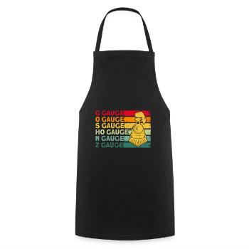 Cadeau de modélisme ferroviaire conduisant des trains - Tablier de cuisine - noir - Devant - AI Model Male 185 dark (185cm)