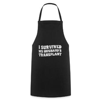 J’ai survécu à la greffe de mon mari 3 - Tablier de cuisine - noir - Devant - AI Model Male 185 dark (185cm)