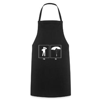 You - Me - Paragliding Right - Cooking Apron - black - Front - AI Model Male 185 dark (185cm)