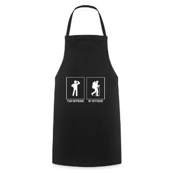 Votre ami - Mon ami - Randonnée en solo - Tablier de cuisine - noir - Devant - AI Model Male 185 dark (185cm)