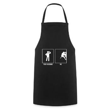 Votre mari - moi - page d’escalade - Tablier de cuisine - noir - Devant - AI Model Male 185 dark (185cm)
