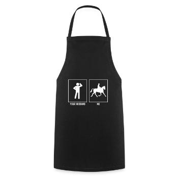 Your husband - me - horse rider - Cooking Apron - black - Front - AI Model Male 185 dark (185cm)