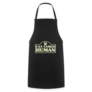 Chat parents chats dictons chat cadeau - Tablier de cuisine - noir - Devant - AI Model Male 185 dark (185cm)