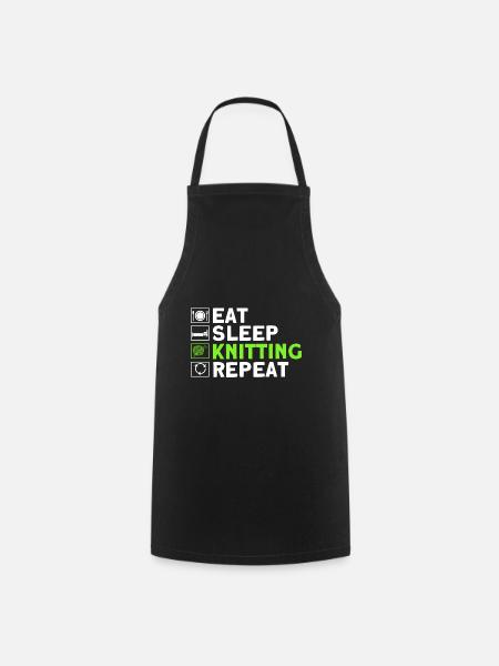 Knitting Knitting Knitting Lovers Gift - Cooking Apron - black