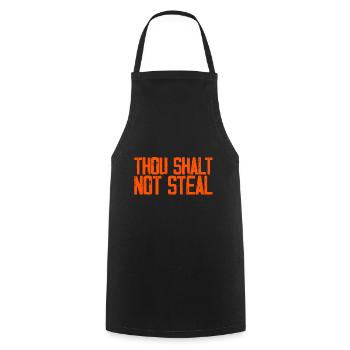 Tu ne voleras point 3 - Tablier de cuisine - noir - Devant - AI Model Male 185 dark (185cm)