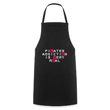 PiLates AddictiOn Is Very REal - Cooking Apron - black - Front - AI Model Male 185 dark (185cm)