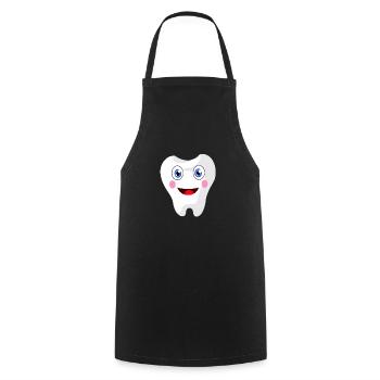Dent de bébé mignon - dentiste de dent de lait - Tablier de cuisine - noir - Devant - AI Model Male 185 dark (185cm)