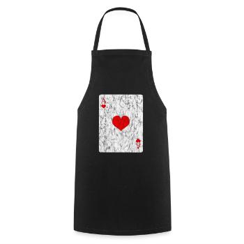 Ace of Hearts 6 - Kochschürze - Schwarz - Vorne - AI Model Male 185 dark (185cm)