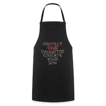 Protect Your Daughter Educate Your Son 2 - Kochschürze - Schwarz - Vorne - AI Model Male 185 dark (185cm)