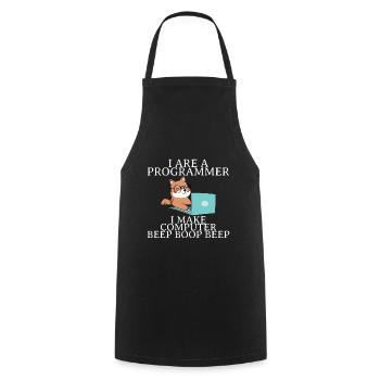 I Are A Programmer I Make Computer Beep Boop Beep4 - Cooking Apron - black - Front - AI Model Male 185 dark (185cm)