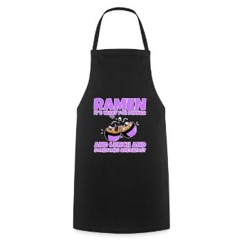 Ramen, pour le dîner et le déjeuner et le petit-déjeuner 2 - Tablier de cuisine - noir - Devant - AI Model Male 185 dark (185cm)