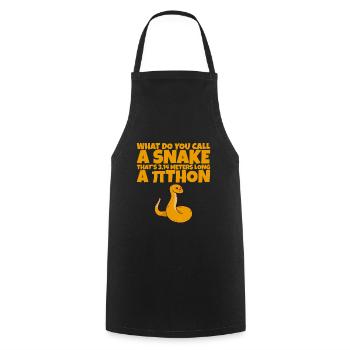 Un serpent de 3,14 mètres de long, un Pithon 2 - Tablier de cuisine - noir - Devant - AI Model Male 185 dark (185cm)