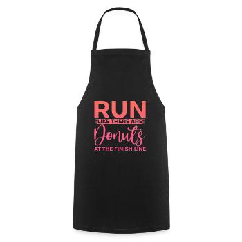 Run Like There Are Donuts At The Finish Line 3 - Cooking Apron - black - Front - AI Model Male 185 dark (185cm)