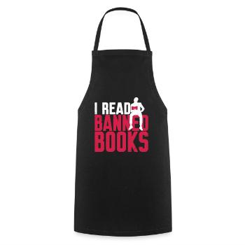 I Read Banned Books 40 - Cooking Apron - black - Front - AI Model Male 185 dark (185cm)