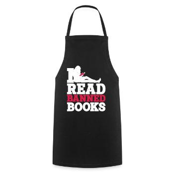 I Read Banned Books 39 - Cooking Apron - black - Front - AI Model Male 185 dark (185cm)