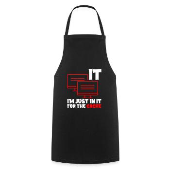 I'm Just In It For The Cache 2 - Cooking Apron - black - Front - AI Model Male 185 dark (185cm)