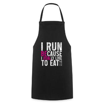Je cours parce que j’aime vraiment manger 2 - Tablier de cuisine - noir - Devant - AI Model Male 185 dark (185cm)