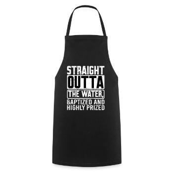 Straight Outta The Water and Baptized 14 - Cooking Apron - black - Front - AI Model Male 185 dark (185cm)
