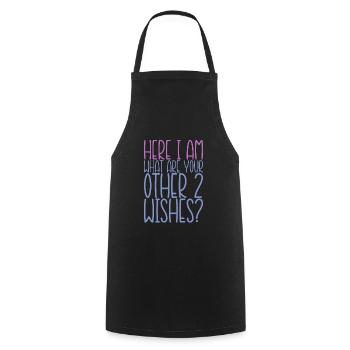Me voici, quels sont vos 2 autres souhaits 2 - Tablier de cuisine - noir - Devant - AI Model Male 185 dark (185cm)