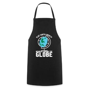 Flat Earth Society, Members Around The Globe 17 - Kochschürze - Schwarz - Vorne - AI Model Male 185 dark (185cm)