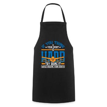 Try Doing It While Holding Your Breath - Cooking Apron - black - Front - AI Model Male 185 dark (185cm)