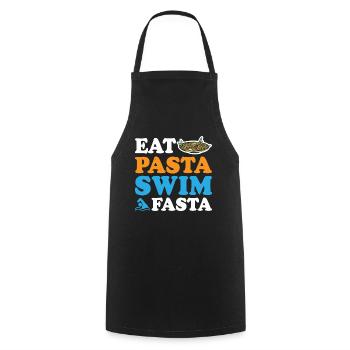 Eat Pasta Swim Fasta 9 - Kochschürze - Schwarz - Vorne - AI Model Male 185 dark (185cm)