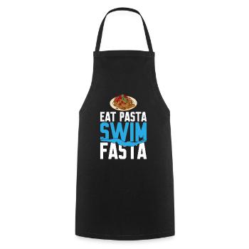 Eat Pasta Swim Fasta 10 - Kochschürze - Schwarz - Vorne - AI Model Male 185 dark (185cm)