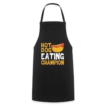 Champion de la consommation de hot-dogs 4 - Tablier de cuisine - noir - Devant - AI Model Male 185 dark (185cm)