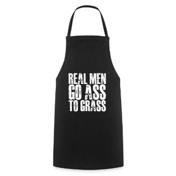 Real Men Go Ass To Grass 2 - Kochschürze - Schwarz - Vorne - AI Model Male 185 dark (185cm)