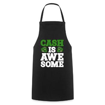 Cash Is Awesome 5 - Cooking Apron - black - Front - AI Model Male 185 dark (185cm)