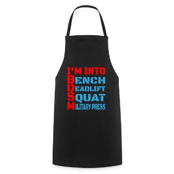 Im Into BDSM Bench Squat Deadlift Presse militaire14 - Tablier de cuisine - noir - Devant - AI Model Male 185 dark (185cm)