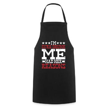 Je suis sûr que Drunk Me avait ses raisons 10 - Tablier de cuisine - noir - Devant - AI Model Male 185 dark (185cm)