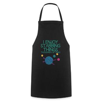 I Enjoy Stabbing Things Thousands Of Times 4 - Cooking Apron - black - Front - AI Model Male 185 dark (185cm)