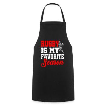 Rugby Is My Favorite Season - Cooking Apron - black - Front - AI Model Male 185 dark (185cm)