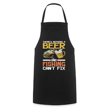 There's Nothing A Beer And Fishing Can't Fix - Cooking Apron - black - Front - AI Model Male 185 dark (185cm)
