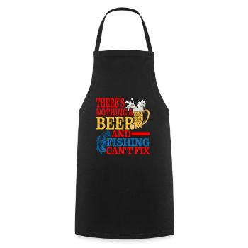 There's Nothing A Beer And Fishing Can't Fix 3 - Cooking Apron - black - Front - AI Model Male 185 dark (185cm)