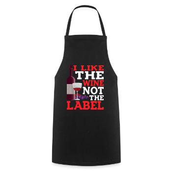 J’aime le vin, pas l’étiquette 20 - Tablier de cuisine - noir - Devant - AI Model Male 185 dark (185cm)