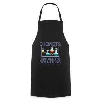 Chemists Have All The Solutions - Cooking Apron - black - Front - AI Model Male 185 dark (185cm)