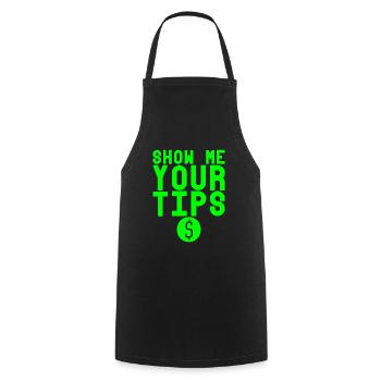 Montrez-moi vos conseils 3 - Tablier de cuisine - noir - Devant - AI Model Male 185 dark (185cm)