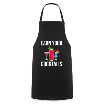 Earn Your Cocktails 2 - Cooking Apron - black - Front - AI Model Male 185 dark (185cm)