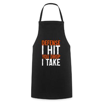 Défense Je Te Frappe Drop Je Prends - Tablier de cuisine - noir - Devant - AI Model Male 185 dark (185cm)
